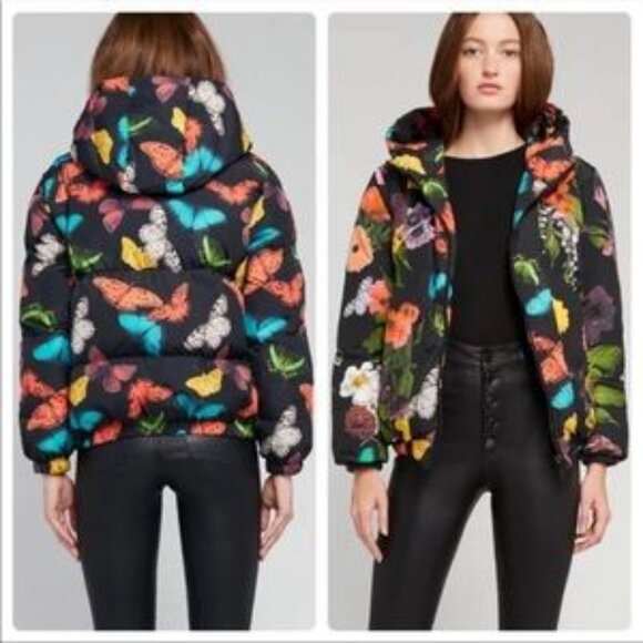 Alice + Olivia Jackets & Blazers - Alice + Olivia Durham Mult Butterfly Floral Down Reversible Puffer Jacket Coat S